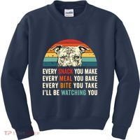 Retro Every Snack You Make Every Meal You Bake Pittie Dog Kids Sweatshirt thumb 0