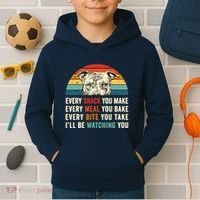 Retro Every Snack You Make Every Meal You Bake Pittie Dog Kids Hoodie thumb 2
