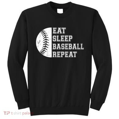 retro Eat Sleep Baseball Repeat Baseball Player Sweatshirt