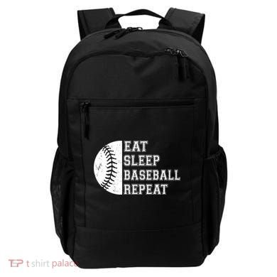 retro Eat Sleep Baseball Repeat Baseball Player Backpack