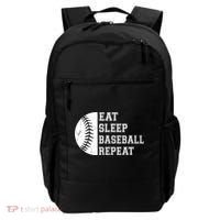 retro Eat Sleep Baseball Repeat Baseball Player Backpack thumb 0