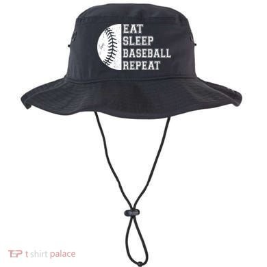 retro Eat Sleep Baseball Repeat Baseball Player Bucket Hat