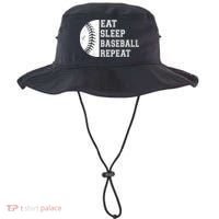 retro Eat Sleep Baseball Repeat Baseball Player Bucket Hat thumb 0