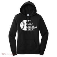 retro Eat Sleep Baseball Repeat Baseball Player Women's Hoodie thumb 0