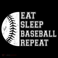 retro Eat Sleep Baseball Repeat Baseball Player Women's Hoodie thumb 2