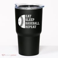 retro Eat Sleep Baseball Repeat Baseball Player Tumbler thumb 0
