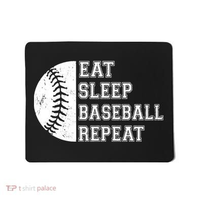 retro Eat Sleep Baseball Repeat Baseball Player Mousepad