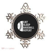 retro Eat Sleep Baseball Repeat Baseball Player Ornament thumb 0