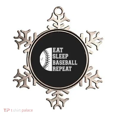 retro Eat Sleep Baseball Repeat Baseball Player Ornament