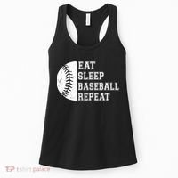 retro Eat Sleep Baseball Repeat Baseball Player Women's Tank Top thumb 0