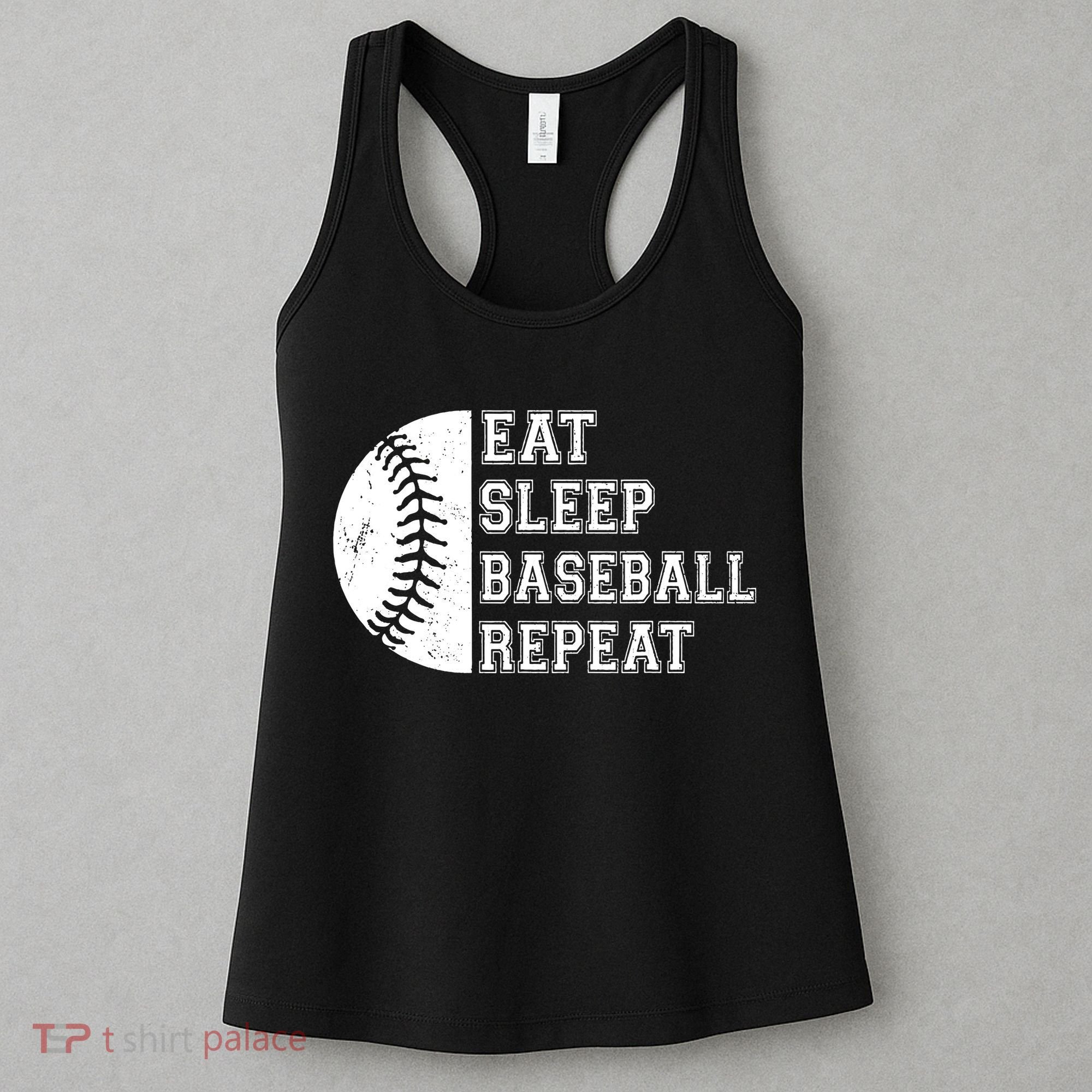 retro Eat Sleep Baseball Repeat Baseball Player Women's Tank Top