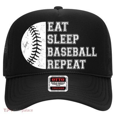 retro Eat Sleep Baseball Repeat Baseball Player Hat