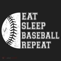 retro Eat Sleep Baseball Repeat Baseball Player Hat thumb 2
