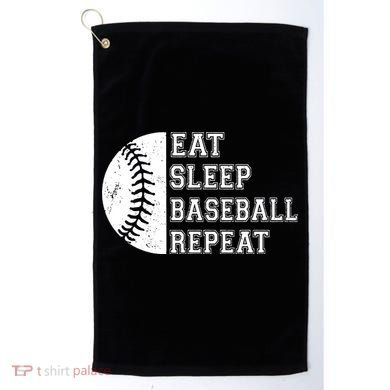 retro Eat Sleep Baseball Repeat Baseball Player Golf Towel