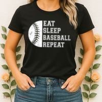 retro Eat Sleep Baseball Repeat Baseball Player Women's T-Shirt thumb 2