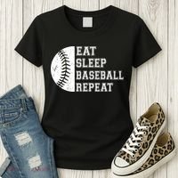 retro Eat Sleep Baseball Repeat Baseball Player Women's T-Shirt thumb 3