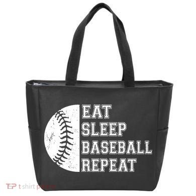 retro Eat Sleep Baseball Repeat Baseball Player Tote Bag