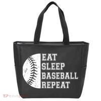 retro Eat Sleep Baseball Repeat Baseball Player Tote Bag thumb 0