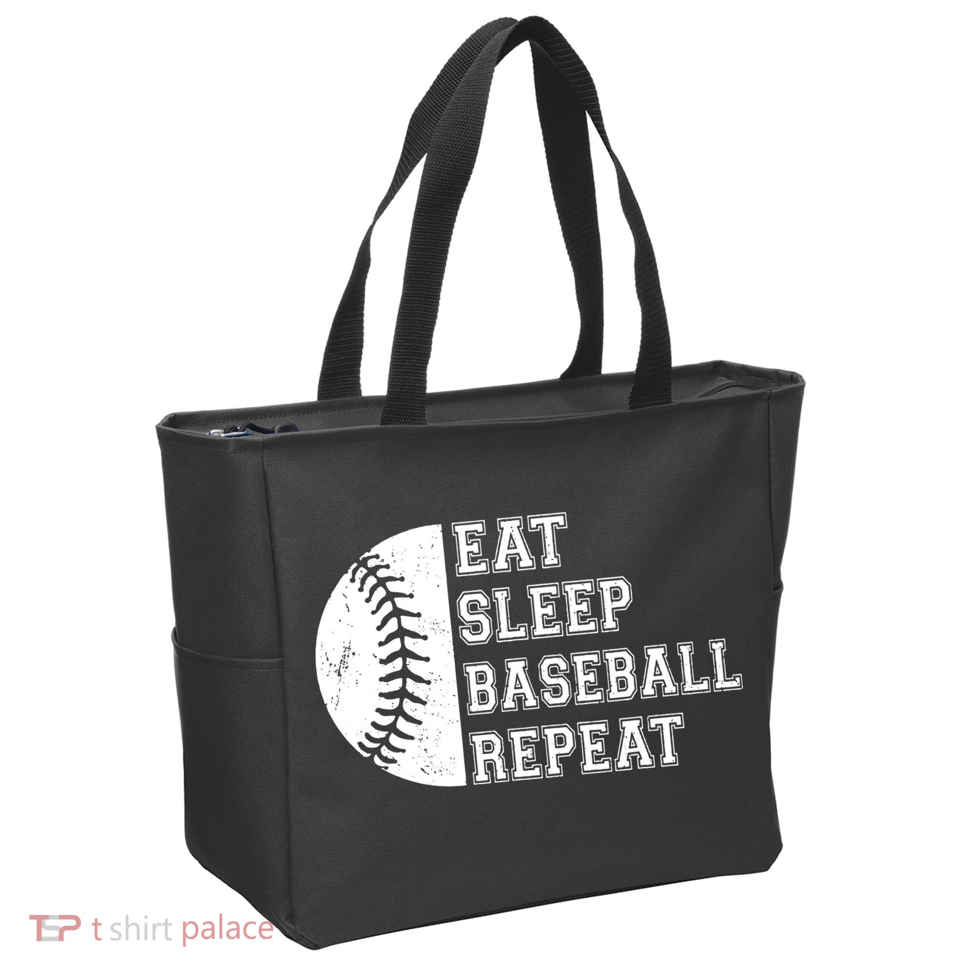 retro Eat Sleep Baseball Repeat Baseball Player Tote Bag