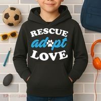 Rescue Adopt Love Kids Hoodie thumb 2