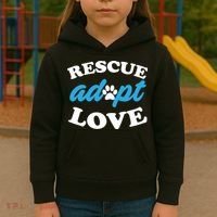 Rescue Adopt Love Kids Hoodie thumb 3