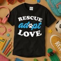 Rescue Adopt Love Kids T-Shirt thumb 3