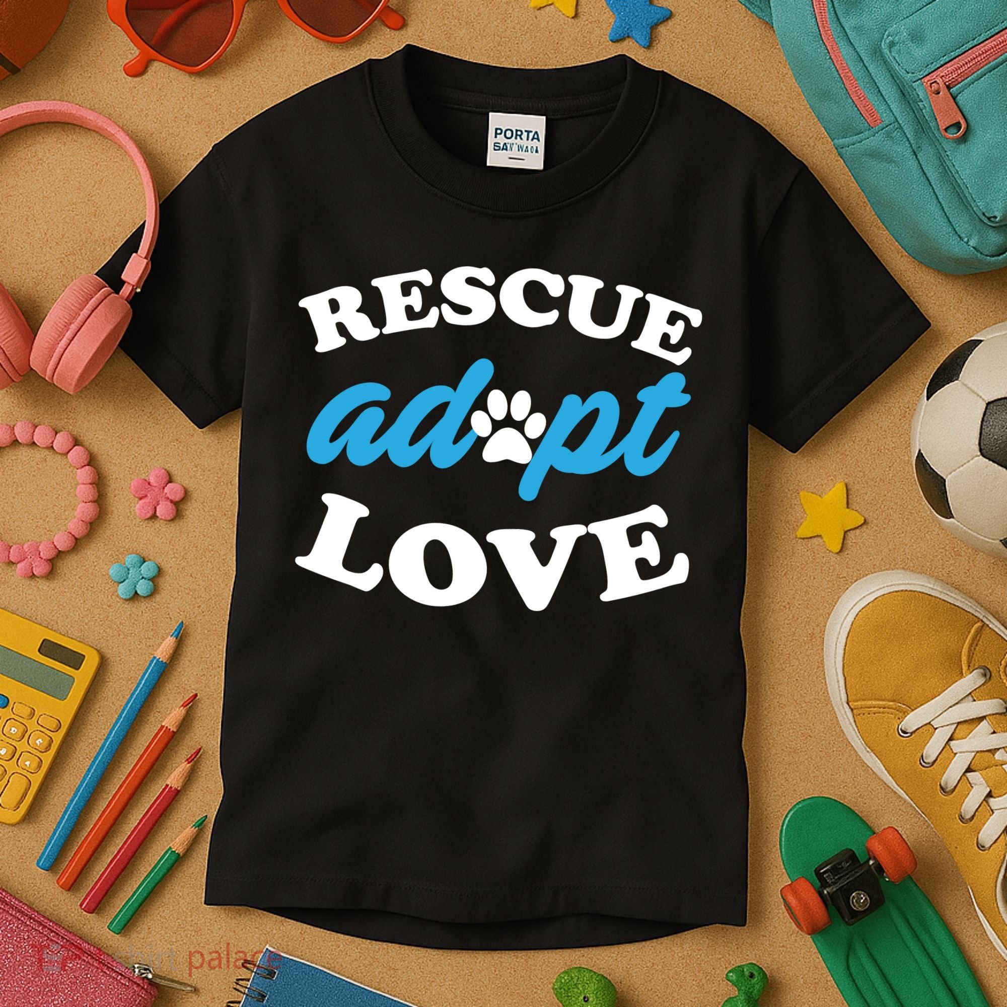 Rescue Adopt Love Kids T-Shirt