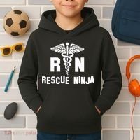 Rescue Ninja RN Nurse Kids Hoodie thumb 2