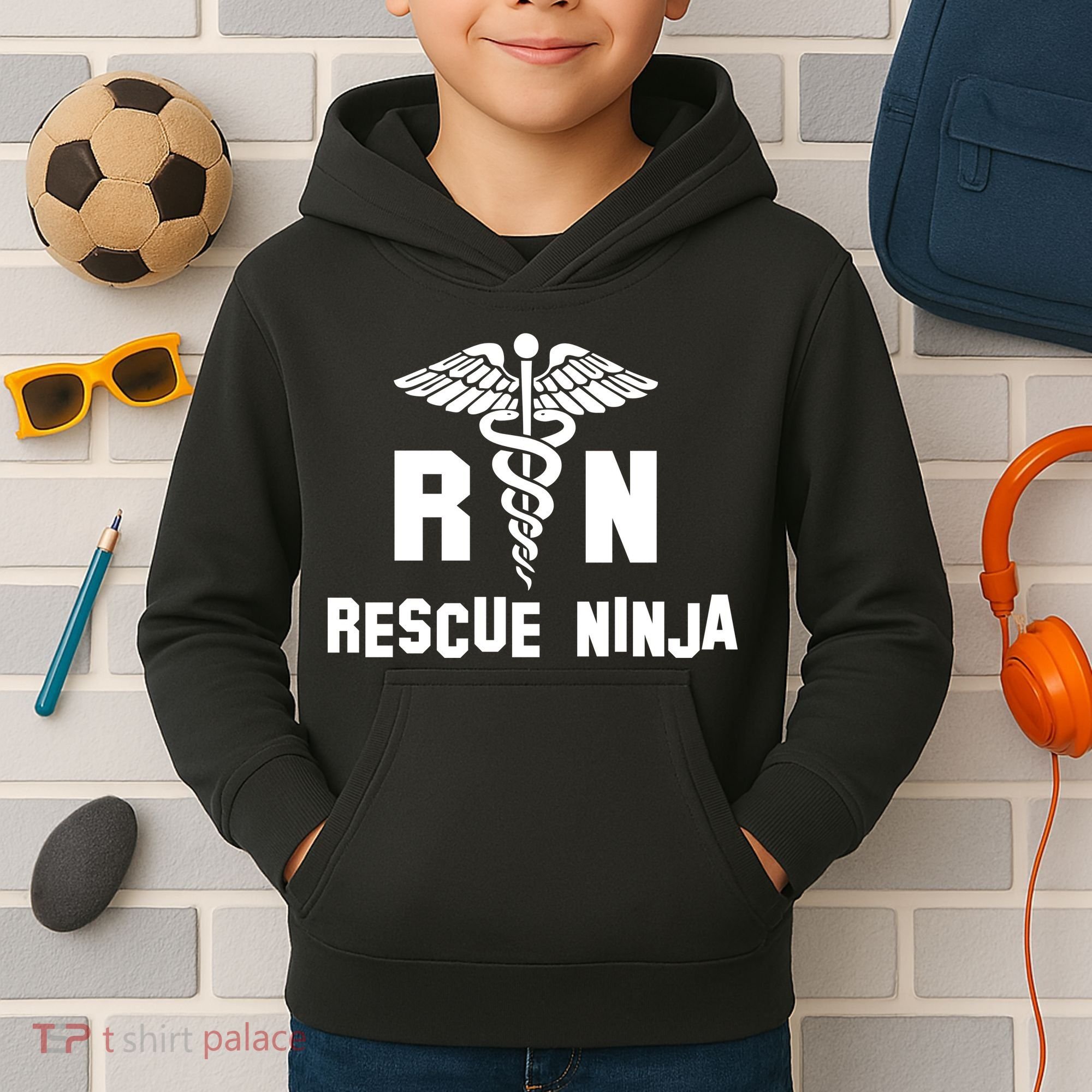 Rescue Ninja RN Nurse Kids Hoodie