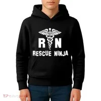 Rescue Ninja RN Nurse Kids Hoodie thumb 4