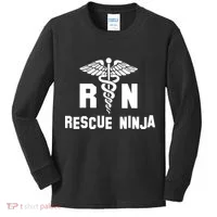 Rescue Ninja RN Nurse Kids Long Sleeve Shirt thumb 0