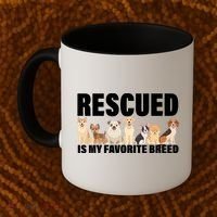 Rescued Is My Favorite Breed Coffee Mug thumb 2