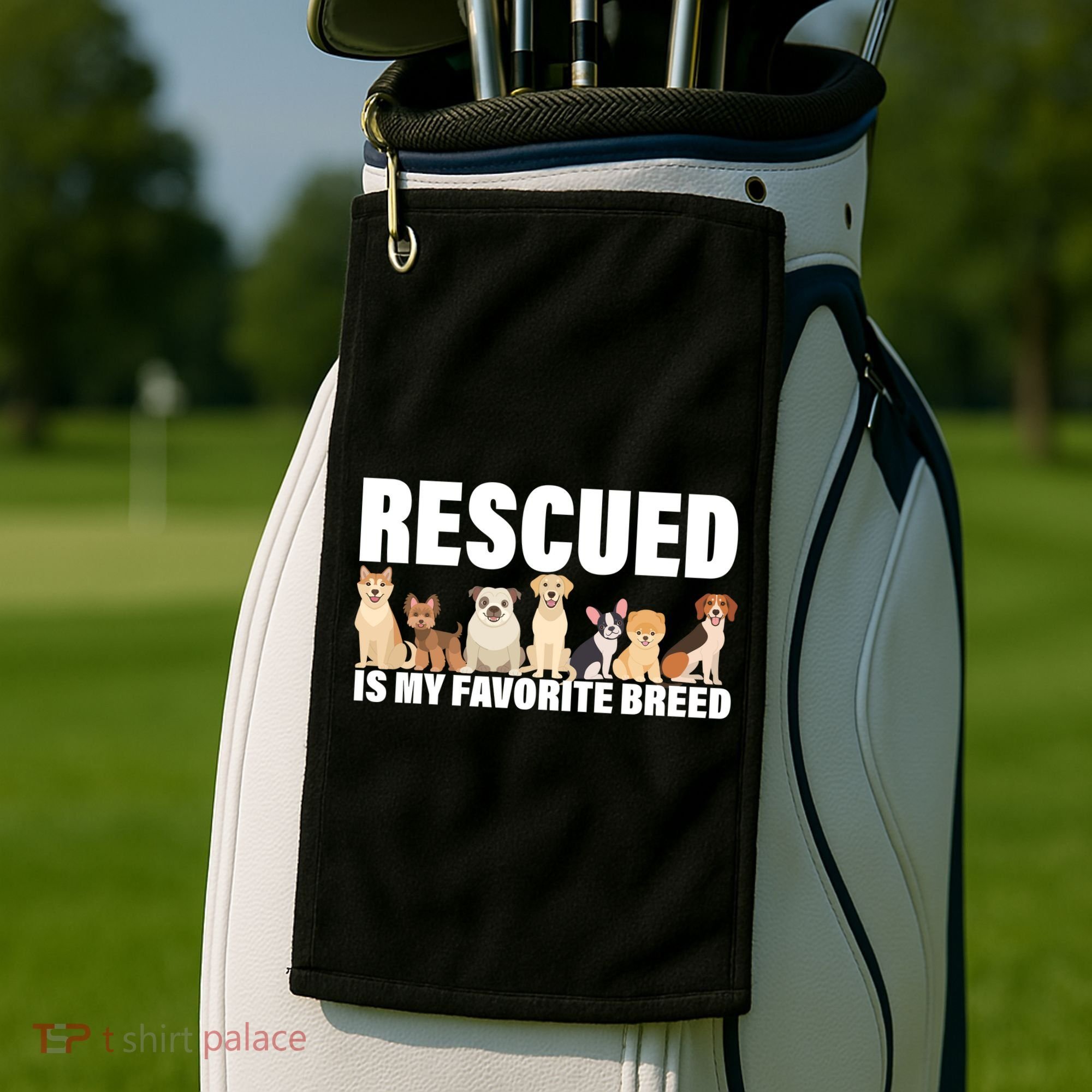 Rescued Is My Favorite Breed Golf Towel