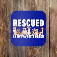 Rescued Is My Favorite Breed Coaster thumb 0