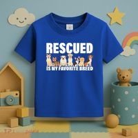 Rescued Is My Favorite Breed Toddler T-Shirt thumb 3