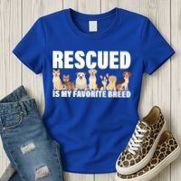 Rescued Is My Favorite Breed Women's T-Shirt thumb 3