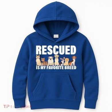 Rescued Is My Favorite Breed Kids Hoodie