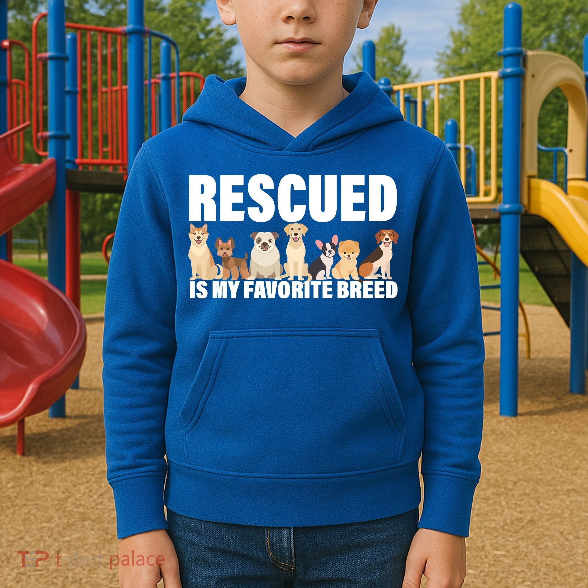 Rescued Is My Favorite Breed Kids Hoodie