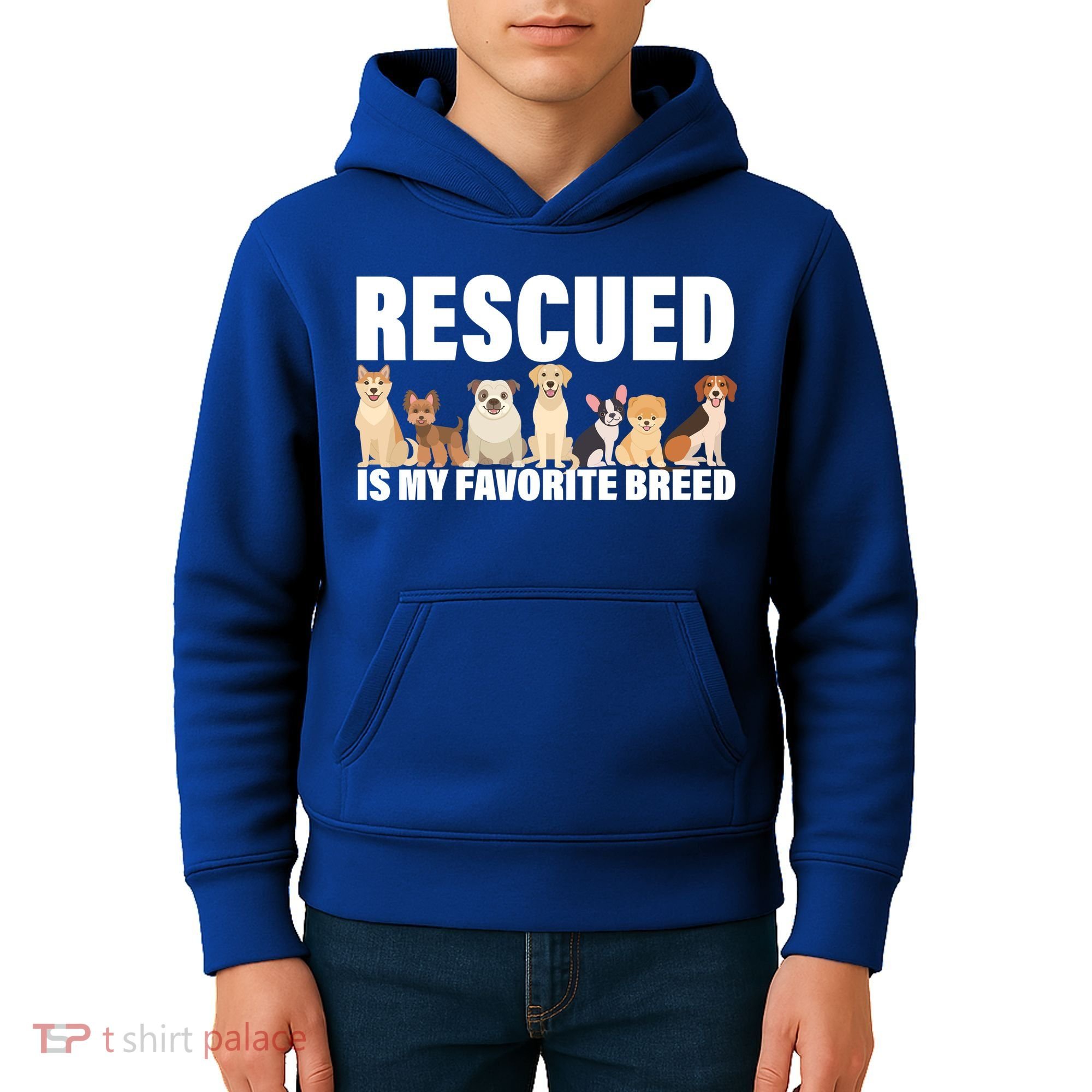 Rescued Is My Favorite Breed Kids Hoodie