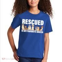 Rescued Is My Favorite Breed Kids T-Shirt thumb 2