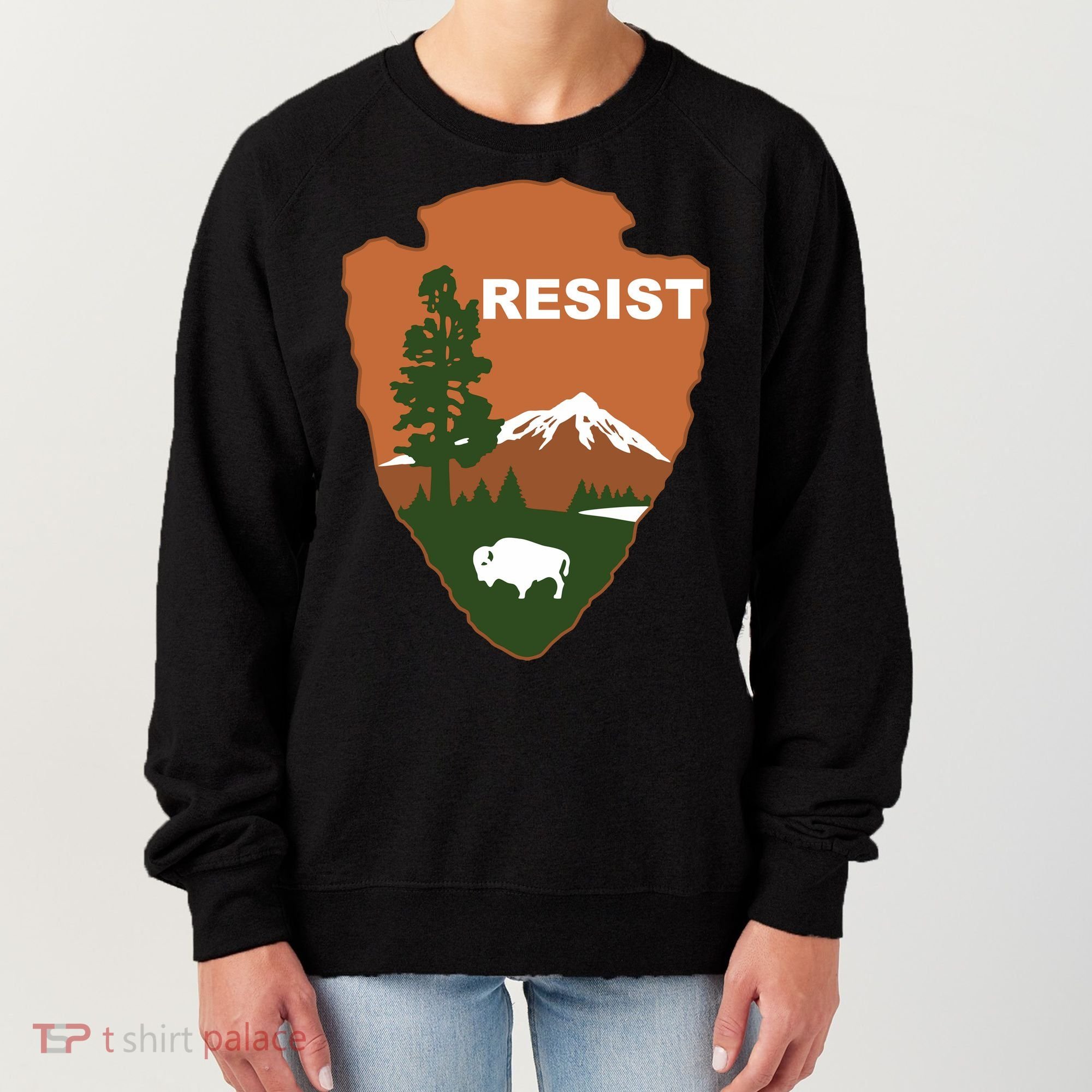 Resist. Earth DayNational Park Rangers Spoof Logo Women's Sweatshirt