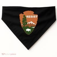 Resist. Earth DayNational Park Rangers Spoof Logo USA-Made Doggie Bandana thumb 0