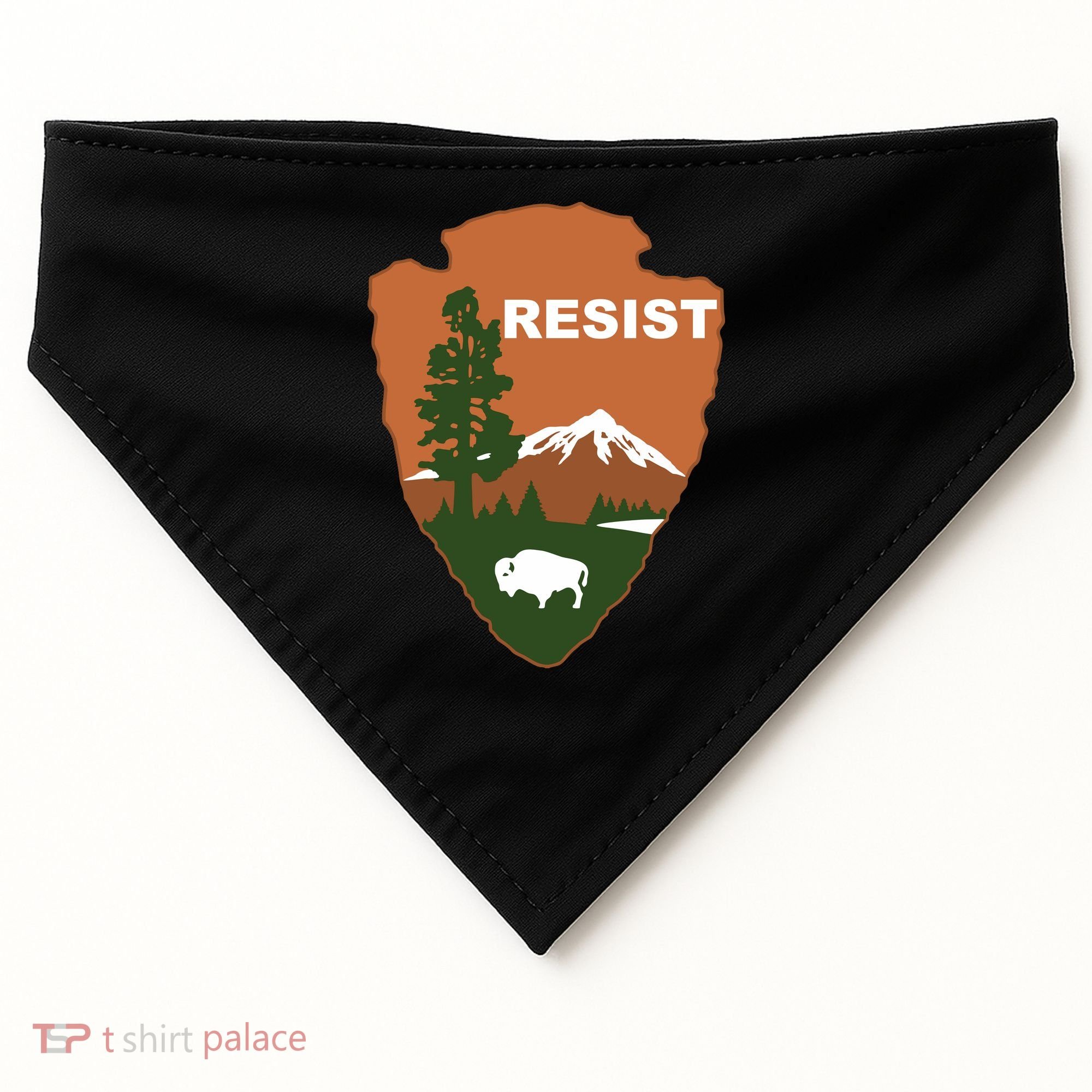 Resist. Earth DayNational Park Rangers Spoof Logo USA-Made Doggie Bandana