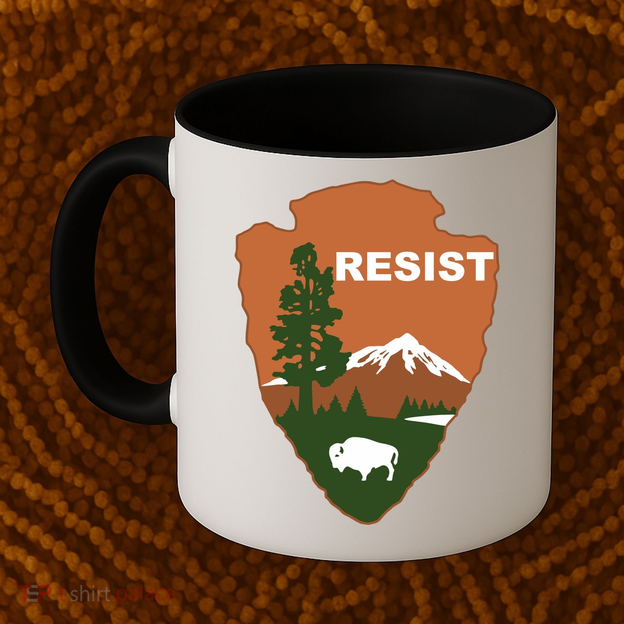 Resist. Earth DayNational Park Rangers Spoof Logo Coffee Mug