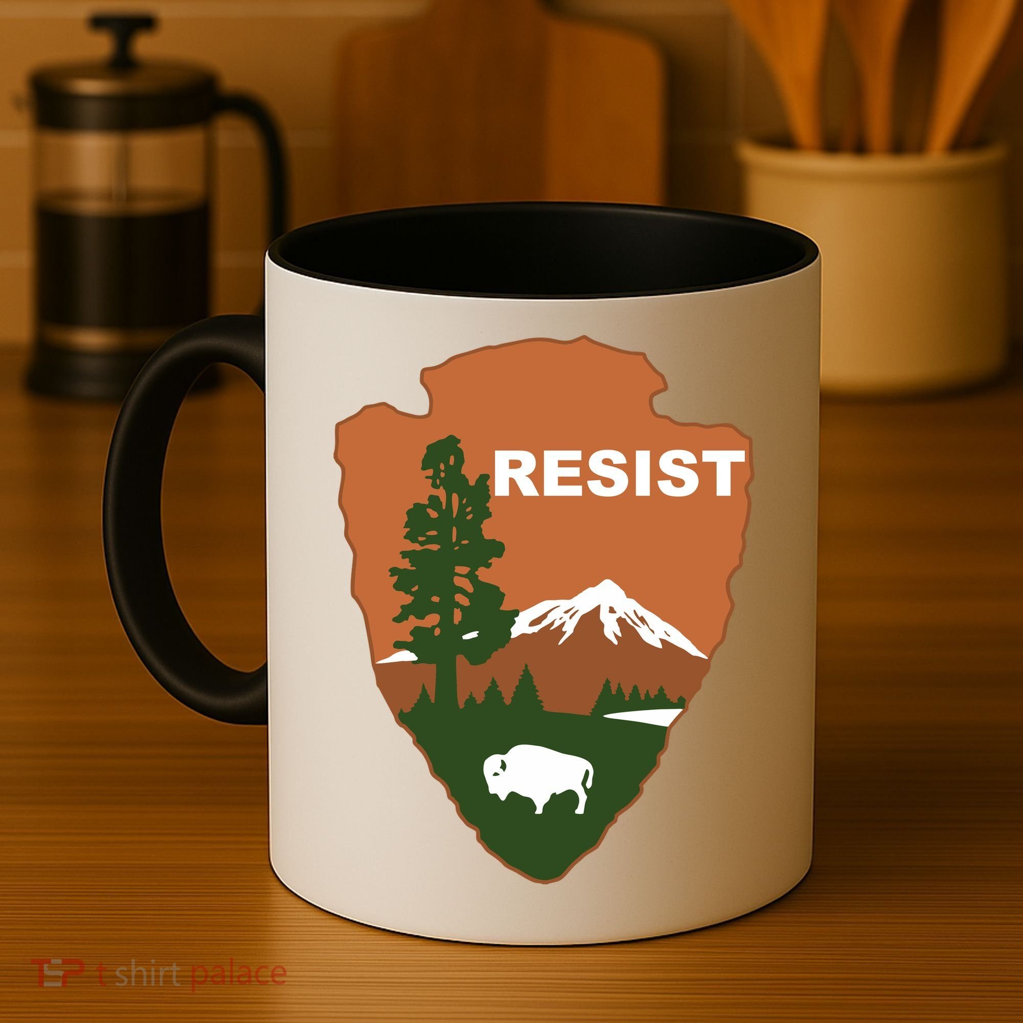 Resist. Earth DayNational Park Rangers Spoof Logo Coffee Mug