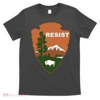 Resist. Earth DayNational Park Rangers Spoof Logo T-Shirt thumb 0