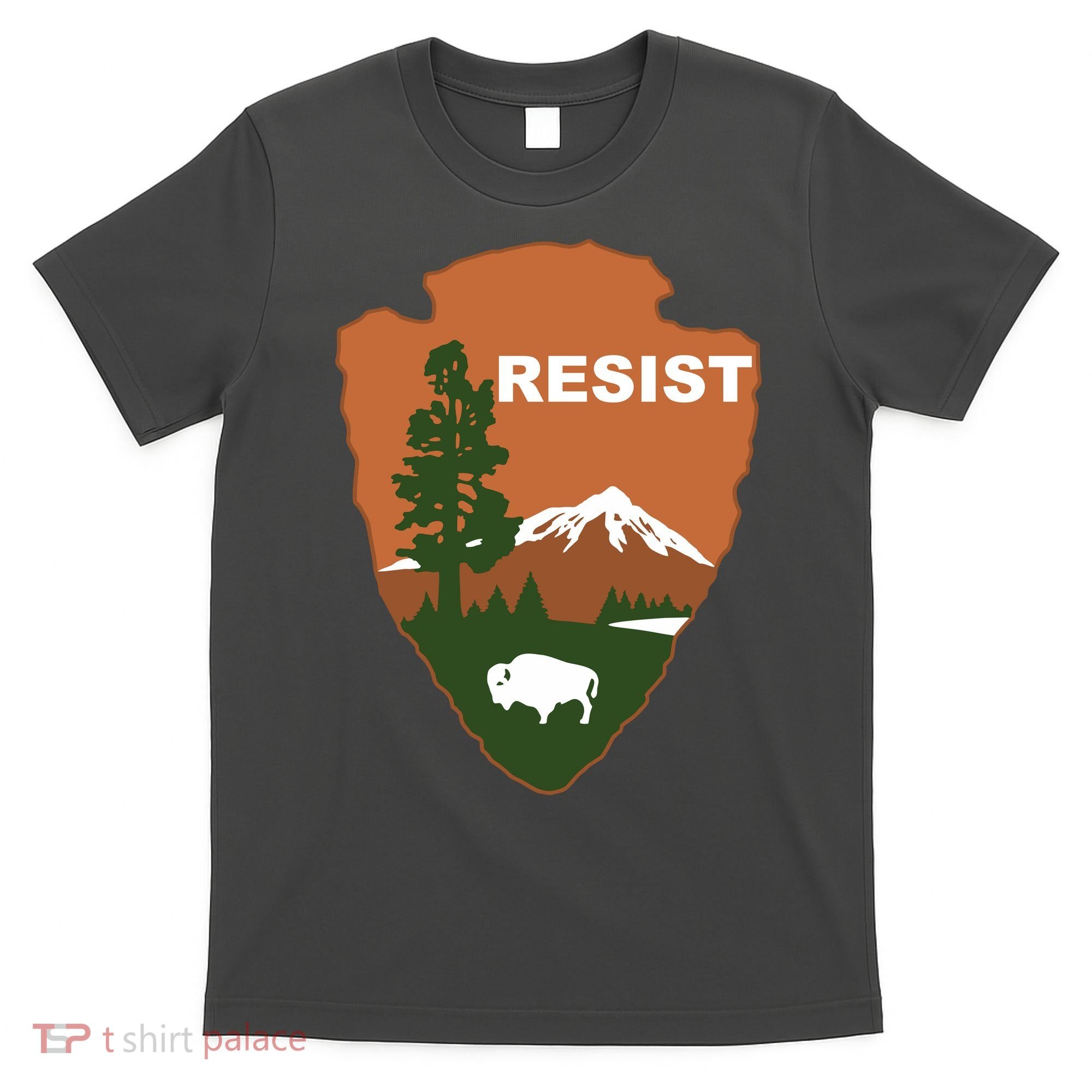 Resist. Earth DayNational Park Rangers Spoof Logo T-Shirt