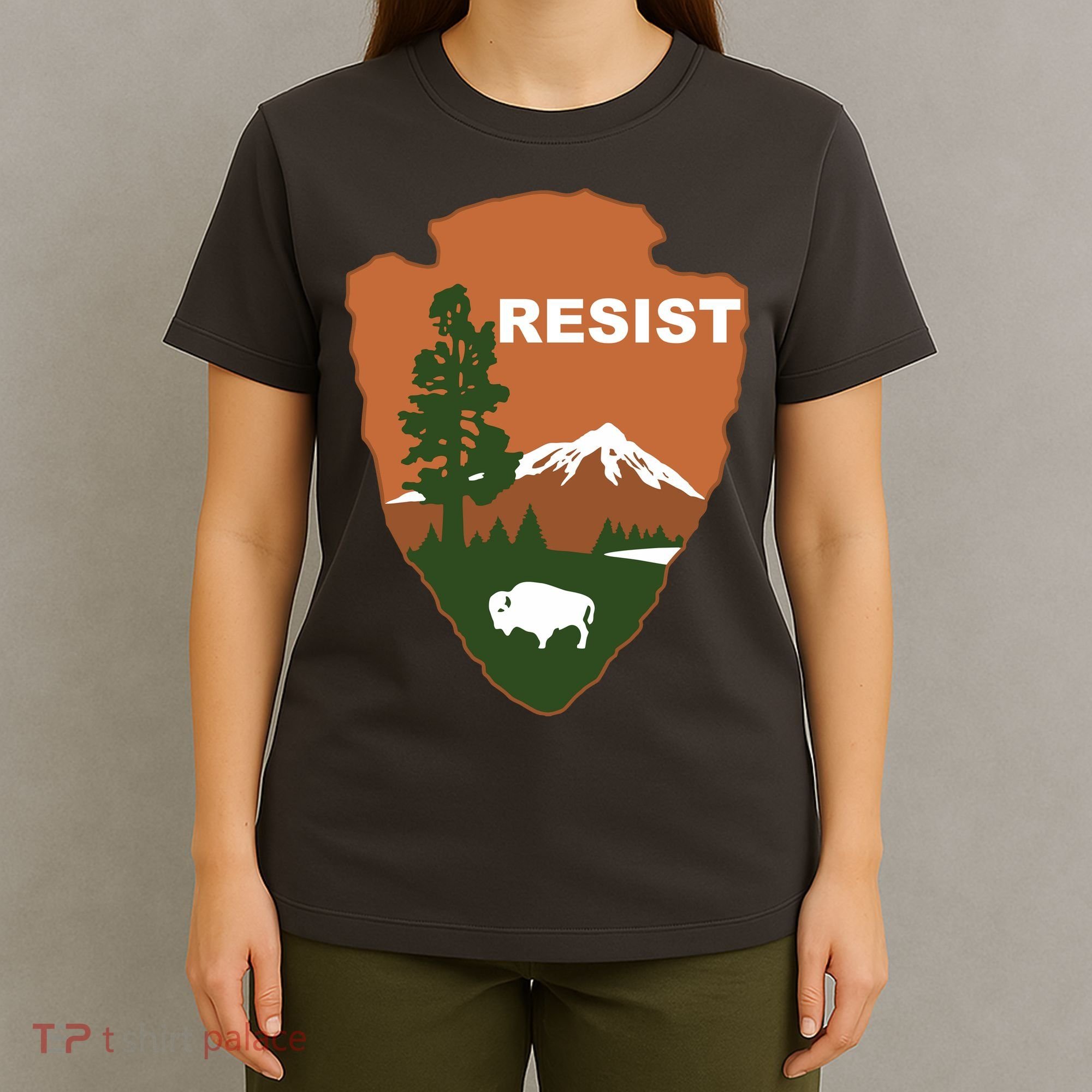Resist. Earth DayNational Park Rangers Spoof Logo T-Shirt