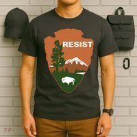 Resist. Earth DayNational Park Rangers Spoof Logo T-Shirt thumb 6