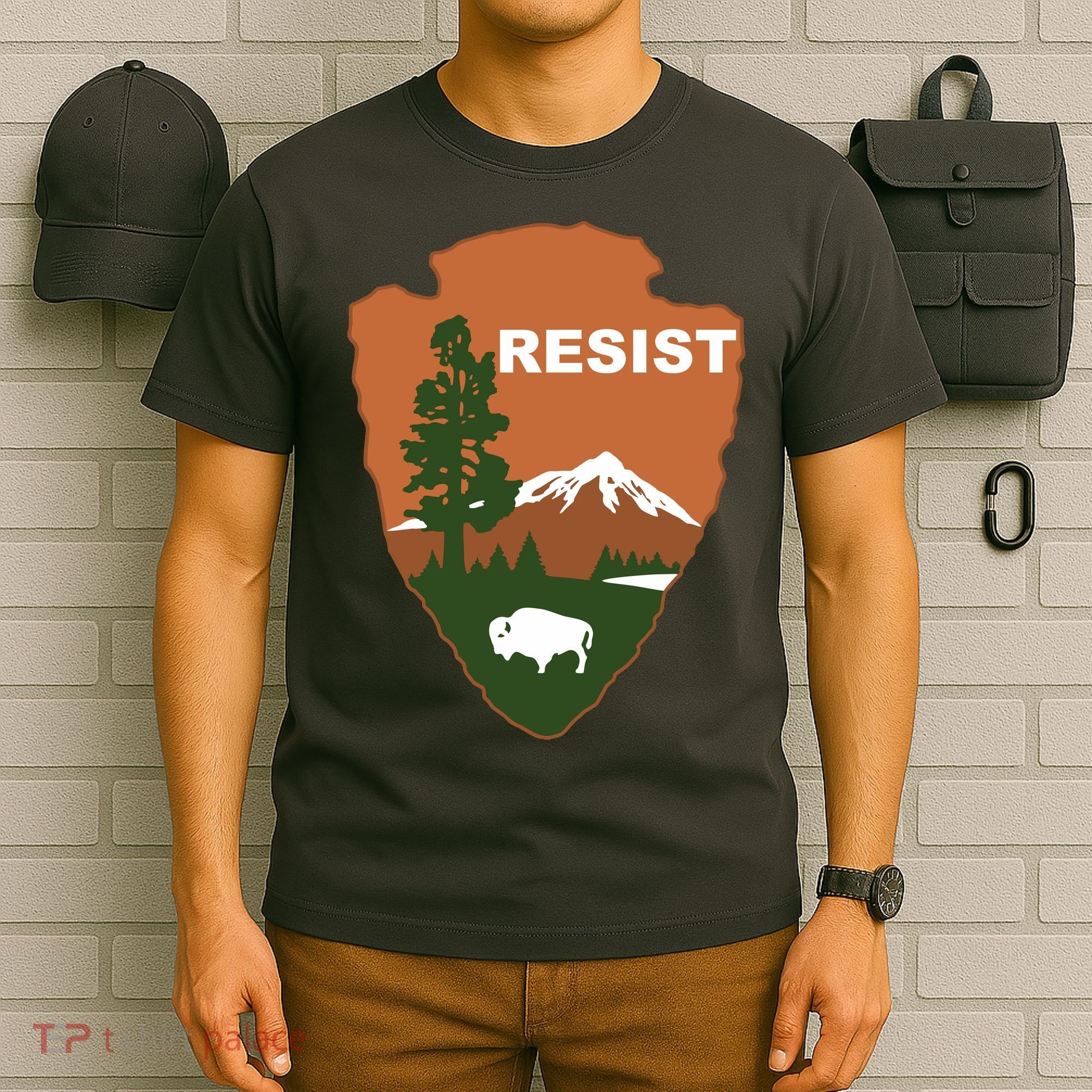 Resist. Earth DayNational Park Rangers Spoof Logo T-Shirt